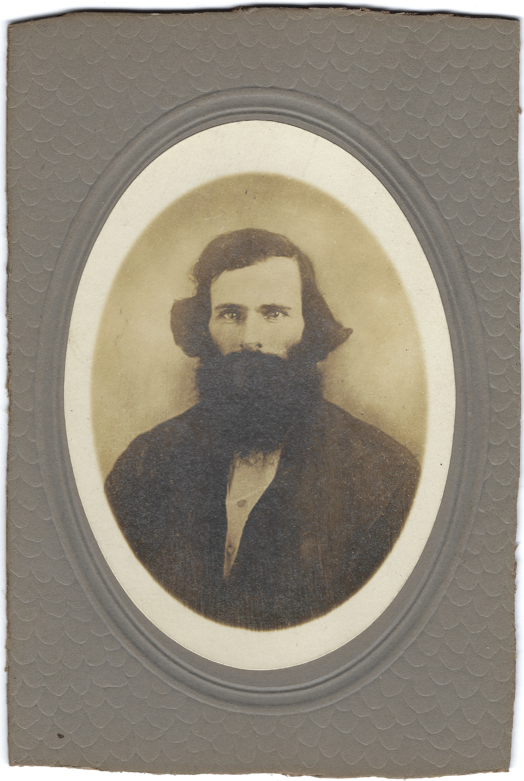 Nineteenth-century oval-masked studio portrait of Christopher Acklin Kerby (b.1829), around 1865